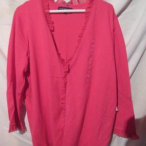 Jones New York Hot Pink Long Sleeve Sweater